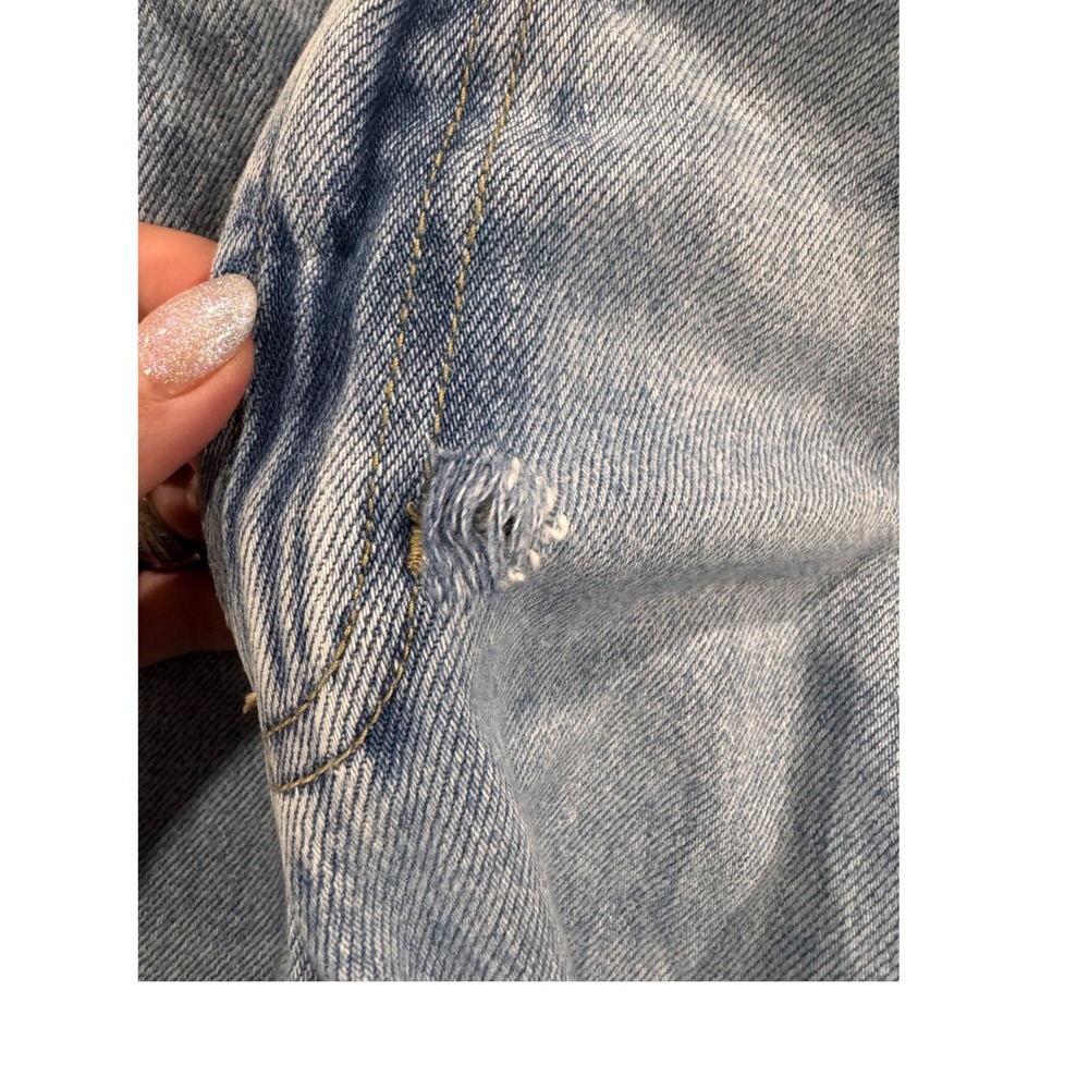 Dear John Women's Light Wash Wide Leg Cropped Cuffed Denim Jeans Size 28 - Picture 14 of 14